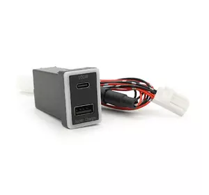АЗУ врізне 130W-D01T03-С, PD+QC, Type-C: 100W, USB: 30W, LED підсвічування, комплект дротів з роз'ємами, 33x22х58mm, Black АЗУ врізне 130W-D01T03-С, PD+QC, Type-C: 100W, USB: 30W, LED підсвічування, комплект дротів з роз'ємами, 33x22х58mm, Black