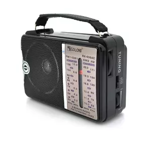 Радіоприймач GOLON RX-606AC, LED, 2x3W, FM радіо, корпус пластмас, Black, BOX