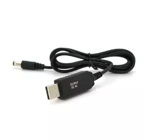 Кабель для роутера 5.5/2.5(5.5/2.1)mm(M)=> USB2.0 (Out:9V), 1м, Black, OEM Кабель для роутера 5.5/2.5(5.5/2.1)mm(M)=> USB2.0 (Out:9V), 1м, Black, OEM