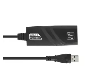 Контролер USB 3.0 to Ethernet - Мережевий адаптер 10/100 / 1000Mbps з проводом, Black, Blister Q100