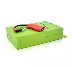 Аудіоконвертор iKAKU KSC-377 MAIQI 4 in 1 audio converter Lightning, Red, Box Аудіоконвертор iKAKU KSC-377 MAIQI 4 in 1 audio converter Lightning, Red, Box