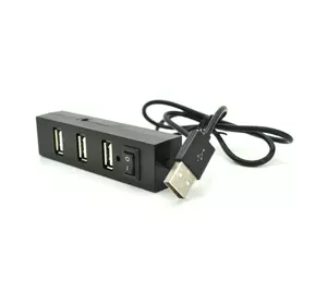 Хаб YT-HUB4-B USB 2.0 4 порти, Black, 480Mbts живлення від USB, Blister Q200 Хаб YT-HUB4-B USB 2.0 4 порти, Black, 480Mbts живлення від USB, Blister Q200