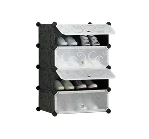 Шафа для взуття пластикова MPA1-4, 39х37х76см, Black, Box Шафа для взуття пластикова MPA1-4, 39х37х76см, Black, Box
