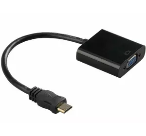 Конвертер mini HDMI (тато) на VGA (мама) 30cm, Black, 4K / 2K, Пакет Конвертер mini HDMI (тато) на VGA (мама) 30cm, Black, 4K / 2K, Пакет
