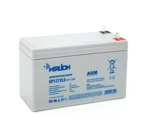 Акумуляторна батарея MERLION AGM GP1272L5 12 V 7,2 Ah (СПЕЦ КЛЕМА)( 150 x 65 x 95 (100) ) White Q10 Акумуляторна батарея MERLION AGM GP1272L5 12 V 7,2 Ah (СПЕЦ КЛЕМА)( 150 x 65 x 95 (100) ) White Q10