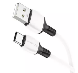 Кабель Borofone BX84, Type-C-USB, 3A, довжина 1м, White, BOX Кабель Borofone BX84, Type-C-USB, 3A, довжина 1м, White, BOX