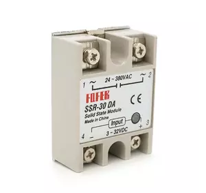 Твердотільні реле FQFER SSR-30DA 30А 24-380VAC Твердотільні реле FQFER SSR-30DA 30А 24-380VAC