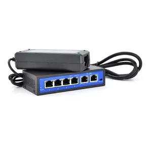 Комутатор POE 48V з 4 портами POE 100Мбит + 2 порт Ethernet (UP-Link) 100Мбит, корпус - метал, Black, БП в комплекті, Q18