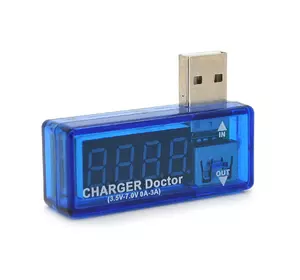 USB тестер Charger Doctor напруги (3-7.5V) і струму (0-2.5A) Blue