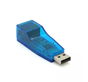 Контролер USB 2.0 to Ethernet - Мережевий адаптер 10/100Mbps, Blue, BOX Контролер USB 2.0 to Ethernet - Мережевий адаптер 10/100Mbps, Blue, BOX