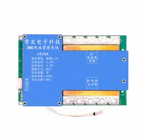 BMS плата Changfa LiFePO4  14.6V 4S 200A з контролем температури