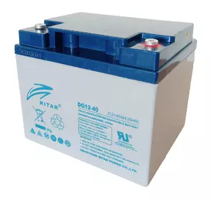 Акумуляторна батарея GEL RITAR DG12-40, Gray Case, 12V 40.0Ah ( 198 х 166 х 169 (169) ) Q1/60 Акумуляторна батарея GEL RITAR DG12-40, Gray Case, 12V 40.0Ah ( 198 х 166 х 169 (169) ) Q1/60
