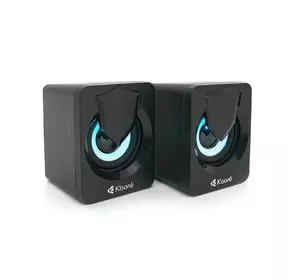 Колонки 2.0 Kisonli L-1030 для ПК та ноутбука, USB + 3.5mm, 2x3W, 20Hz-20KHz, 20X11X13mm, black Колонки 2.0 Kisonli L-1030 для ПК та ноутбука, USB + 3.5mm, 2x3W, 20Hz-20KHz, 20X11X13mm, black
