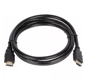 Кабель Merlion HDMI-HDMI HIGH SPEED 1.5m, v1.4, OD-7.5mm, круглий Black, коннектор Black, (Пакет) Q250