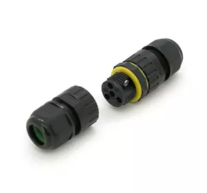 Кабельний з'єднувач EW-M16-2P, під кабель 3,5-7 мм, 2P, 17.5A, 450V, Black Кабельний з'єднувач EW-M16-2P, під кабель 3,5-7 мм, 2P, 17.5A, 450V, Black