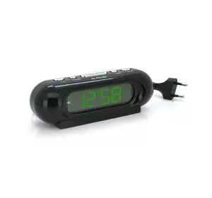 Електронний годинник VST-716, будильник, живлення від кабелю 220V, Green Light
