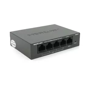 Комутатор POE 48V Mercury MS05CP 4 порти POE+1 порт Ethernet (Uplink ) 10/100 Мбіт/сек, БП в комплекті + перехідник Комутатор POE 48V Mercury MS05CP 4 порти POE+1 порт Ethernet (Uplink ) 10/100 Мбіт/сек, БП в комплекті + перехідник