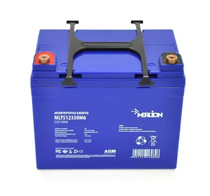 Акумуляторна батарея MERLION EURO AGM MLTS12330M6 12 V 33 Ah (195 x 130 x 155 (165)), 9.7 kg Blue ( ліворуч), Q1 Акумуляторна батарея MERLION EURO AGM MLTS12330M6 12 V 33 Ah (195 x 130 x 155 (165)), 9.7 kg Blue ( ліворуч), Q1