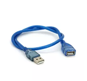 Подовжувач USB 2.0 AM / AF, 0.5m, прозорий синій Q500 Подовжувач USB 2.0 AM / AF, 0.5m, прозорий синій Q500