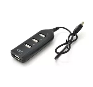 Хаб USB 2.0 4 порту, Black, 480Mbts живлення від USB, Blister Q200 Хаб USB 2.0 4 порту, Black, 480Mbts живлення від USB, Blister Q200