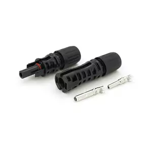 Коннектор MC4 Risin, 1000V, 30A, мідний під затискач, U-подібний, під перетин 2.5-6мм², 0.5мом, вогнестійкість UL94-VO, IP67, Q500, чорний Коннектор MC4 Risin, 1000V, 30A, мідний під затискач, U-подібний, під перетин 2.5-6мм², 0.5мом, вогнестійкість UL94-VO, IP67, Q500, чорний