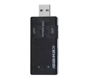 USB тестер Keweisi KWS-10VA напруги (3-8V) і струму (0-3A), Black USB тестер Keweisi KWS-10VA напруги (3-8V) і струму (0-3A), Black