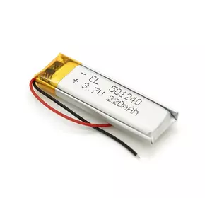 Літій-полімерний акумулятор 5*12*40mm (Li-ion 3.7В 220мА·год) Літій-полімерний акумулятор 5*12*40mm (Li-ion 3.7В 220мА·год)
