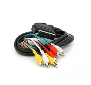 Кабель Merlion SCART (тато) -6RCA (тато), 1,5m, Q100 Кабель Merlion SCART (тато) -6RCA (тато), 1,5m, Q100