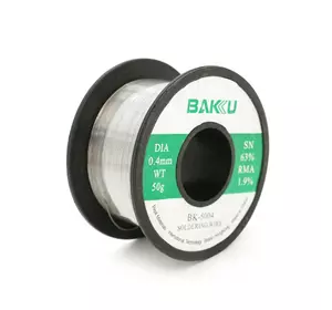 Припій BAKKU BK-5004 0,4mm (Sn 63%, Pb 35.1%, rma1.9%) Припій BAKKU BK-5004 0,4mm (Sn 63%, Pb 35.1%, rma1.9%)