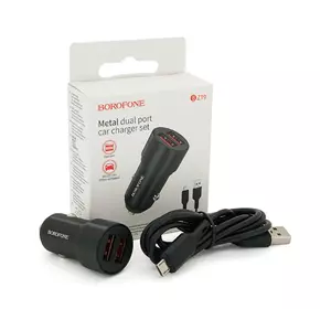 Набір BOROFONE BZ19A АЗУ 2xUSB+ кабель Micro, 2.4A, 1м, Black, Box Набір BOROFONE BZ19A АЗУ 2xUSB+ кабель Micro, 2.4A, 1м, Black, Box