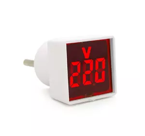 Цифровий вольтметр у розетку LED-102R, діапазон вимірювань 50-380V, Red, 30х30х52мм Цифровий вольтметр у розетку LED-102R, діапазон вимірювань 50-380V, Red, 30х30х52мм