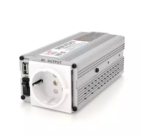Інвертор напруги Mervesan MSI-300-12 (300W), 12/220V, approximated, 1Shuko, USB, клеми + затискачі, Box.Q16