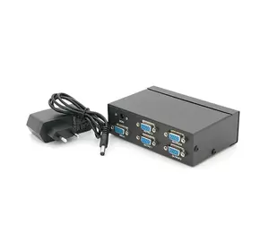 Активний спліттер VGA сигналу KV-FJ2504S 150MHz 4 Port, DC5V/2A Активний спліттер VGA сигналу KV-FJ2504S 150MHz 4 Port, DC5V/2A