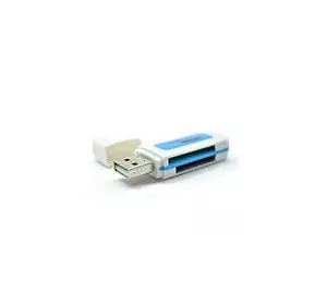 Кардридер універсальний 4в1 MERLION CRD-5BL TF/Micro SD, USB2.0, Orange, OEM Q50