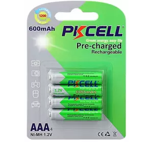 Акумулятор PKCELL 1.2V AAA 600mAh NiMH Already Charged, 4 штуки в блістері ціна за блістер, Q12