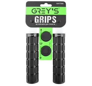 Грипсы ручки на руль для велосипеда Greys с резиновым покрытием черного цвета 2 шт 130 мм с односторонним замком для фиксации (GR17300)