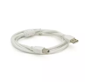 Кабель USB 2.0 AM/BM  1 ferite, пакет, довжина 0,8 м., білий Кабель USB 2.0 AM/BM  1 ferite, пакет, довжина 0,8 м., білий