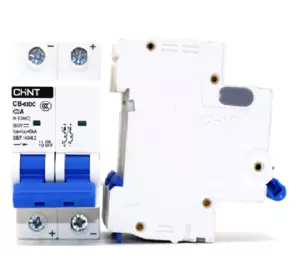 Автоматичний вимикач постійного струму CHNT CB-63DC 2P 20A, DC500V, 6kA, DIN, 86*36*49.5mm Автоматичний вимикач постійного струму CHNT CB-63DC 2P 20A, DC500V, 6kA, DIN, 86*36*49.5mm