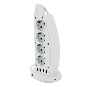 Мережевий фільтр F14, 8 розеток EU+3 USB+Type-C, кнопка включення з індикатором, 2 м, 3х0,75мм, 2500W, White, Box Мережевий фільтр F14, 8 розеток EU+3 USB+Type-C, кнопка включення з індикатором, 2 м, 3х0,75мм, 2500W, White, Box