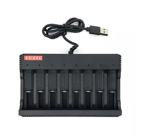 Зарядний пристрій MS-ZD8, 8 каналів, АА/ААА, 1.2V/1600mAh, живлення від USB Зарядний пристрій MS-ZD8, 8 каналів, АА/ААА, 1.2V/1600mAh, живлення від USB