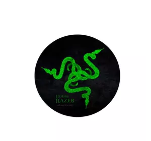Килимок 220*220 мм тканинний RAZER 12 з боковою прошивкою (круглий), товщина 3 мм, колір Black/Green, Пакет Килимок 220*220 мм тканинний RAZER 12 з боковою прошивкою (круглий), товщина 3 мм, колір Black/Green, Пакет
