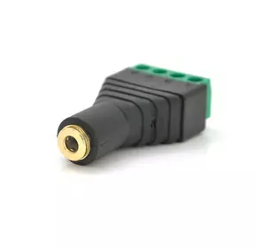 Гніздо для підключення miniJack 3.5" Stereo (4 контакти) з клемами під кабель Q100 Гніздо для підключення miniJack 3.5" Stereo (4 контакти) з клемами під кабель Q100
