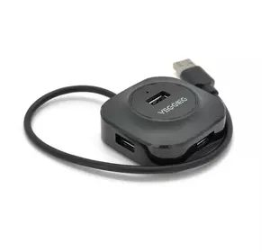 Хаб VEGGIEG V-U2405 USB 2.0 4 порти, 480Mbts, живлення від USB, Black, 0,3m, Box Хаб VEGGIEG V-U2405 USB 2.0 4 порти, 480Mbts, живлення від USB, Black, 0,3m, Box