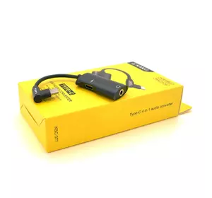 Аудіоконвертор iKAKU KSC-377 MAIQI 4 in 1 audio converter Type-C, Black, Box Аудіоконвертор iKAKU KSC-377 MAIQI 4 in 1 audio converter Type-C, Black, Box