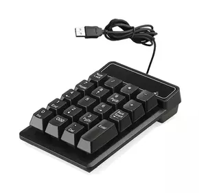 Цифрова клавіатура USB для ноутбука, довжина кабеля 150см, (135х85х33 мм) Black, 19к, Box