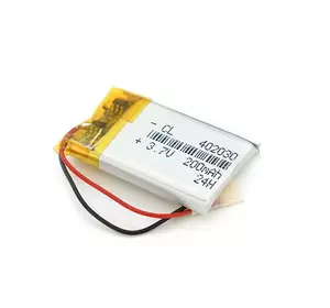Літій-полімерний акумулятор 4*20*30mm (Li-ion 3.7В 200мА·год) Літій-полімерний акумулятор 4*20*30mm (Li-ion 3.7В 200мА·год)