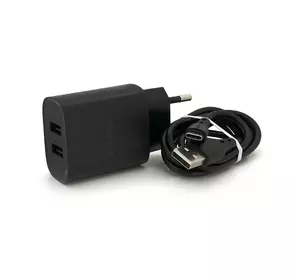 Набір BOROFONE BN2 СЗУ 2xUSB+ кабель Type-C, 2.1A, 1м, Black, Box Набір BOROFONE BN2 СЗУ 2xUSB+ кабель Type-C, 2.1A, 1м, Black, Box