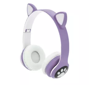 Бездротові навушники Bluetooth Cat Ear YR-28 Led, Purple