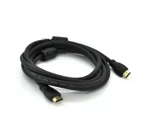 Кабель Ritar PL-HD347 HDMI-HDMI 19+1, Ultra HD 4Kx2K, 2160P, 3.0m, v2,0, OD-6.0mm, з фільтром, круглий Black, конектор Gold, Пакет, Q80 Кабель Ritar PL-HD347 HDMI-HDMI 19+1, Ultra HD 4Kx2K, 2160P, 3.0m, v2,0, OD-6.0mm, з фільтром, круглий Black, конектор Gold, Пакет, Q80