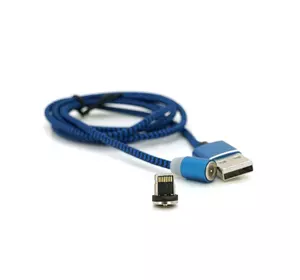 Магнітний кабель Ninja USB 2.0/Lighting, 1m, 2А, індикатор заряду, тканинне обплетення, броньований, знімач, Blue, Blister-Box Магнітний кабель Ninja USB 2.0/Lighting, 1m, 2А, індикатор заряду, тканинне обплетення, броньований, знімач, Blue, Blister-Box